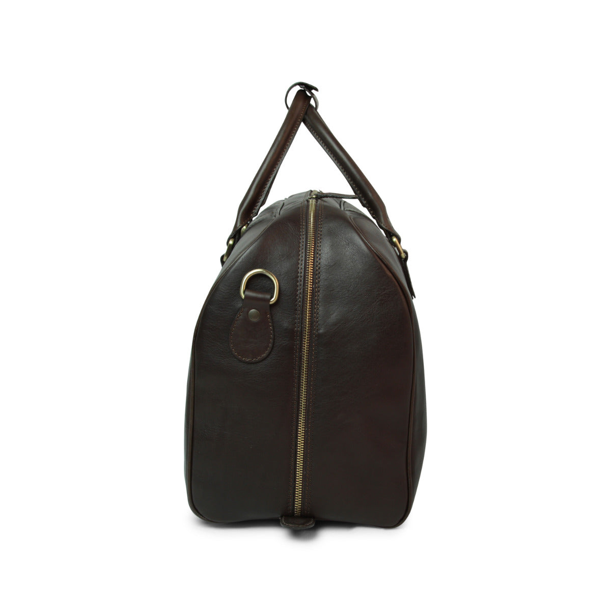 Full grain leather large travel bag - dark brown