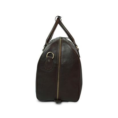 Full grain leather large travel bag - dark brown