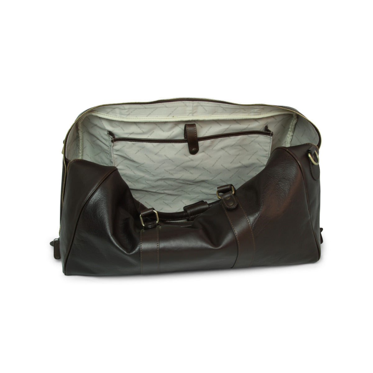 Full grain leather large travel bag - dark brown