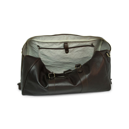 Full grain leather large travel bag - dark brown