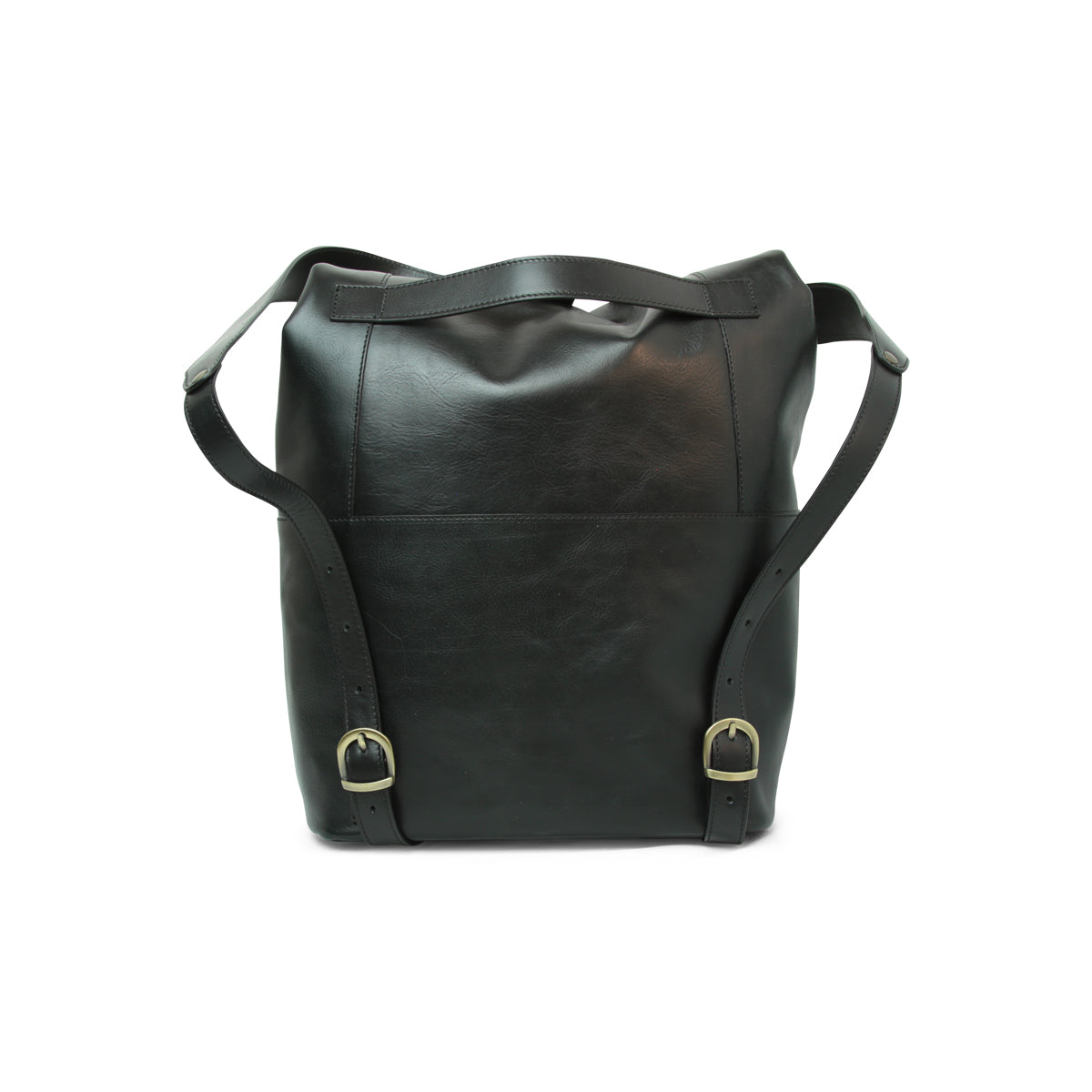 Full grain leather back pack - black