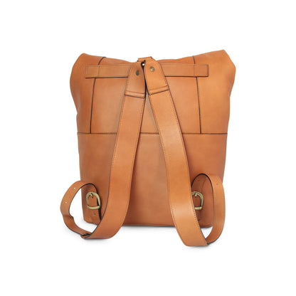Full grain leather backpack - colonial