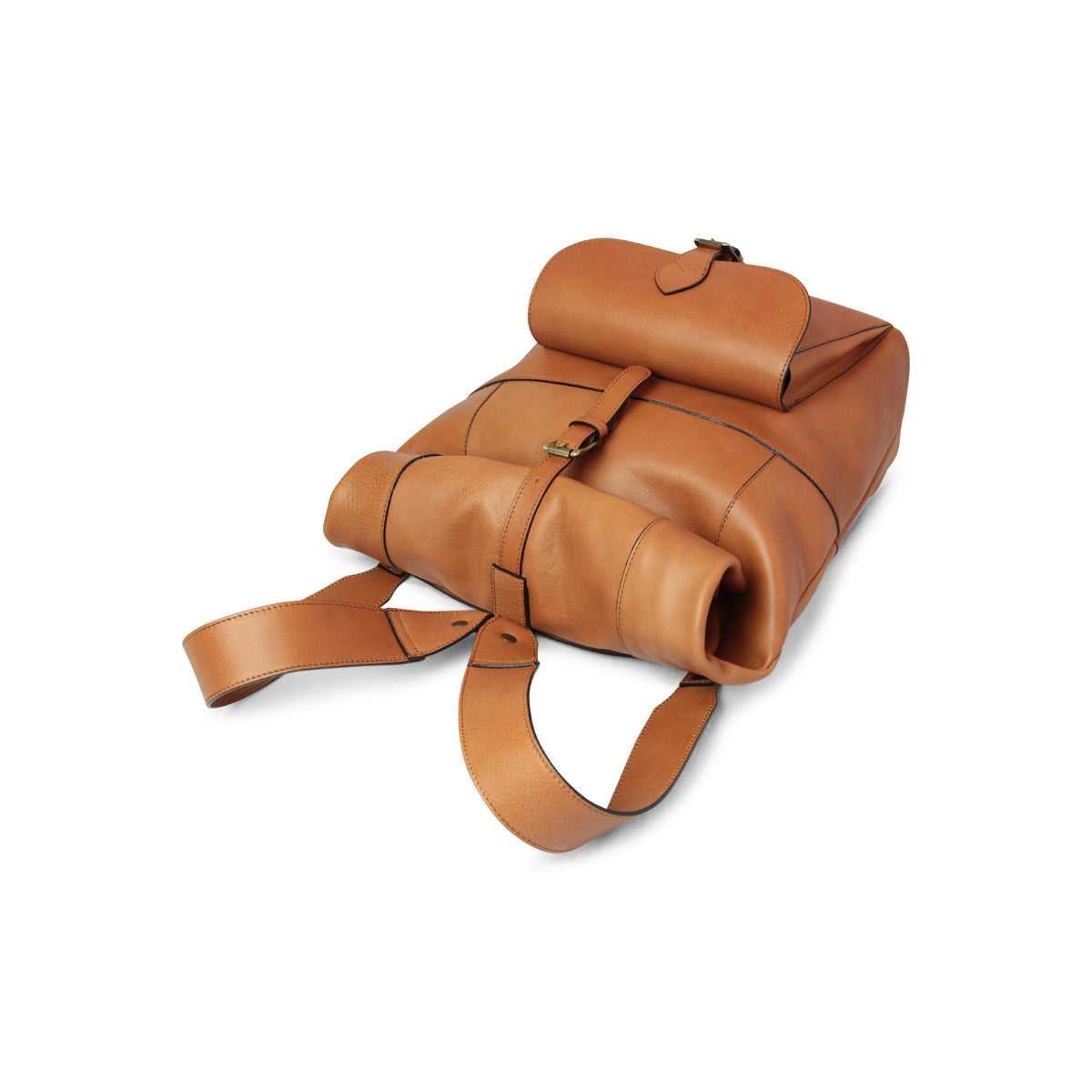 Full grain leather backpack - colonial