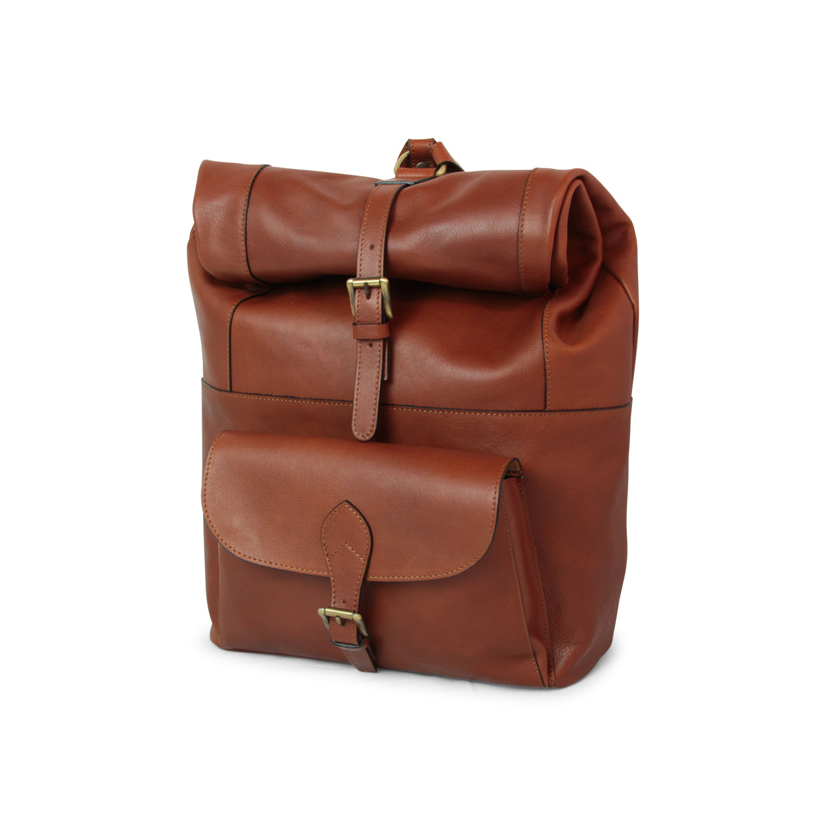 Full grain Leather backpack - Mahogany Brown