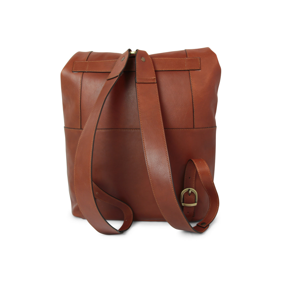 Full grain Leather backpack - Mahogany Brown