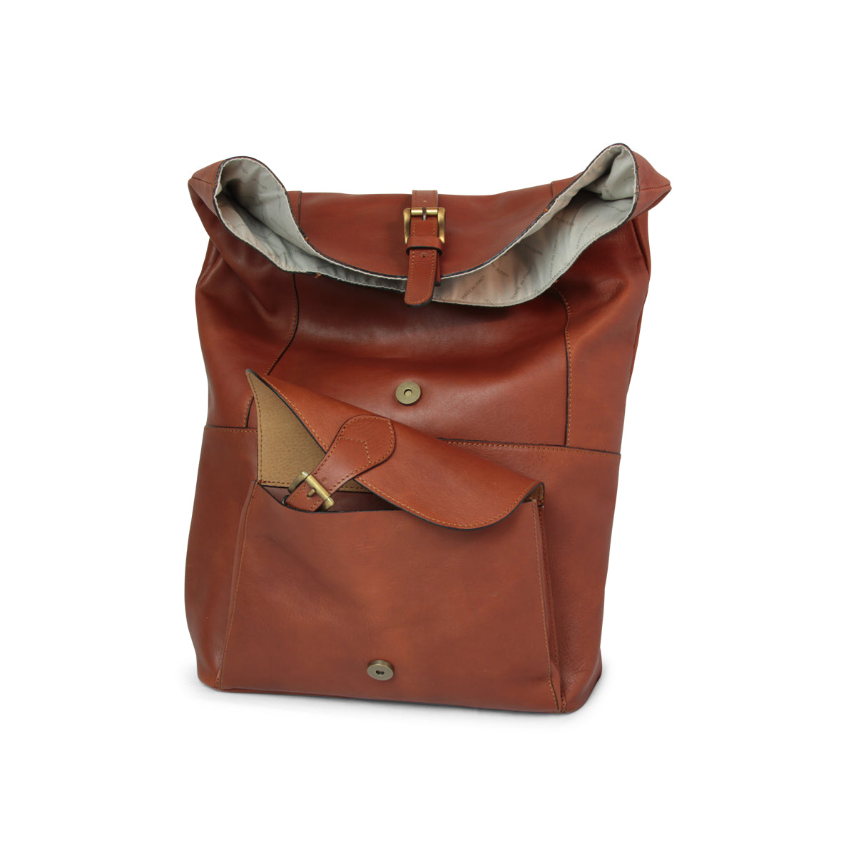Full grain Leather backpack - Mahogany Brown