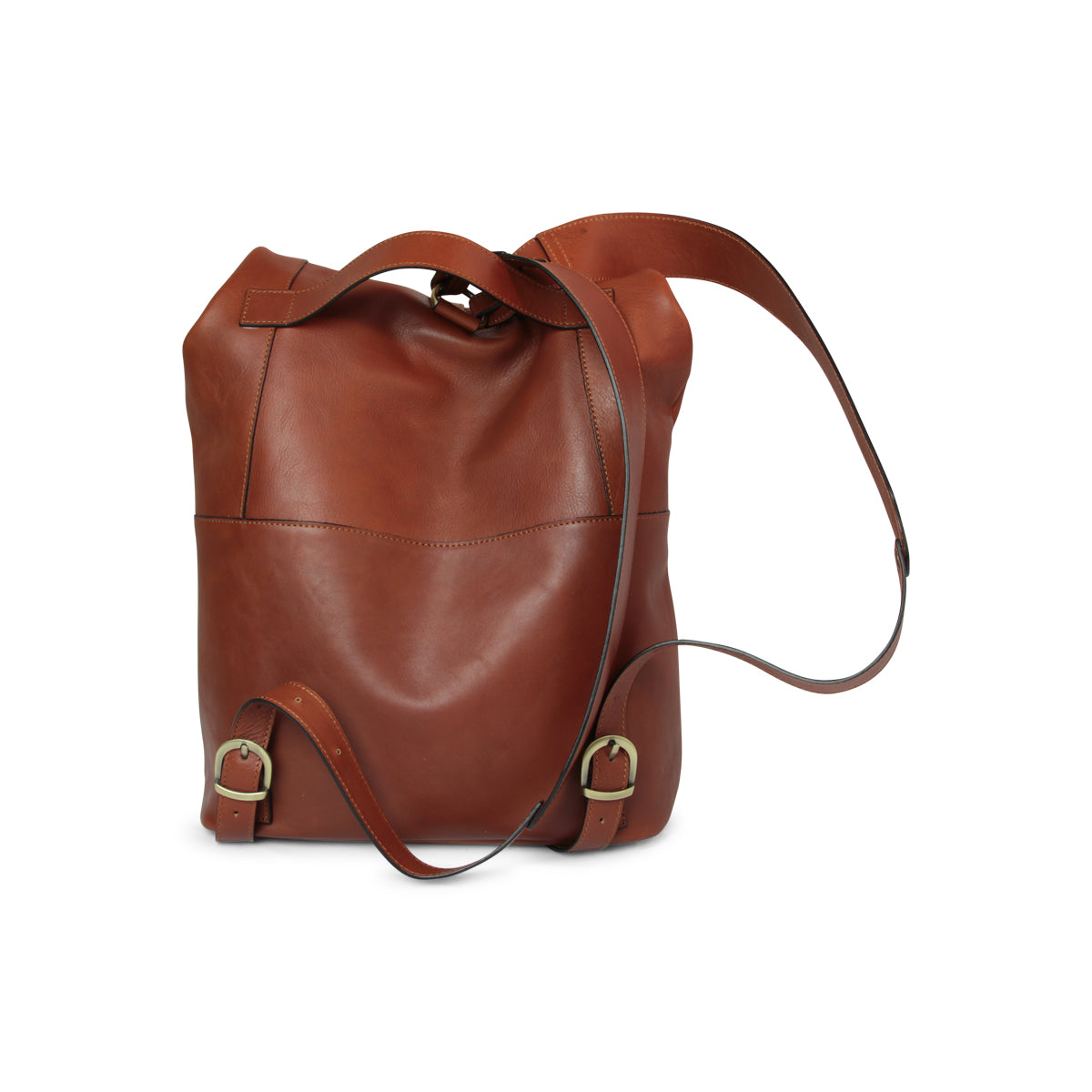 Full grain Leather backpack - Mahogany Brown