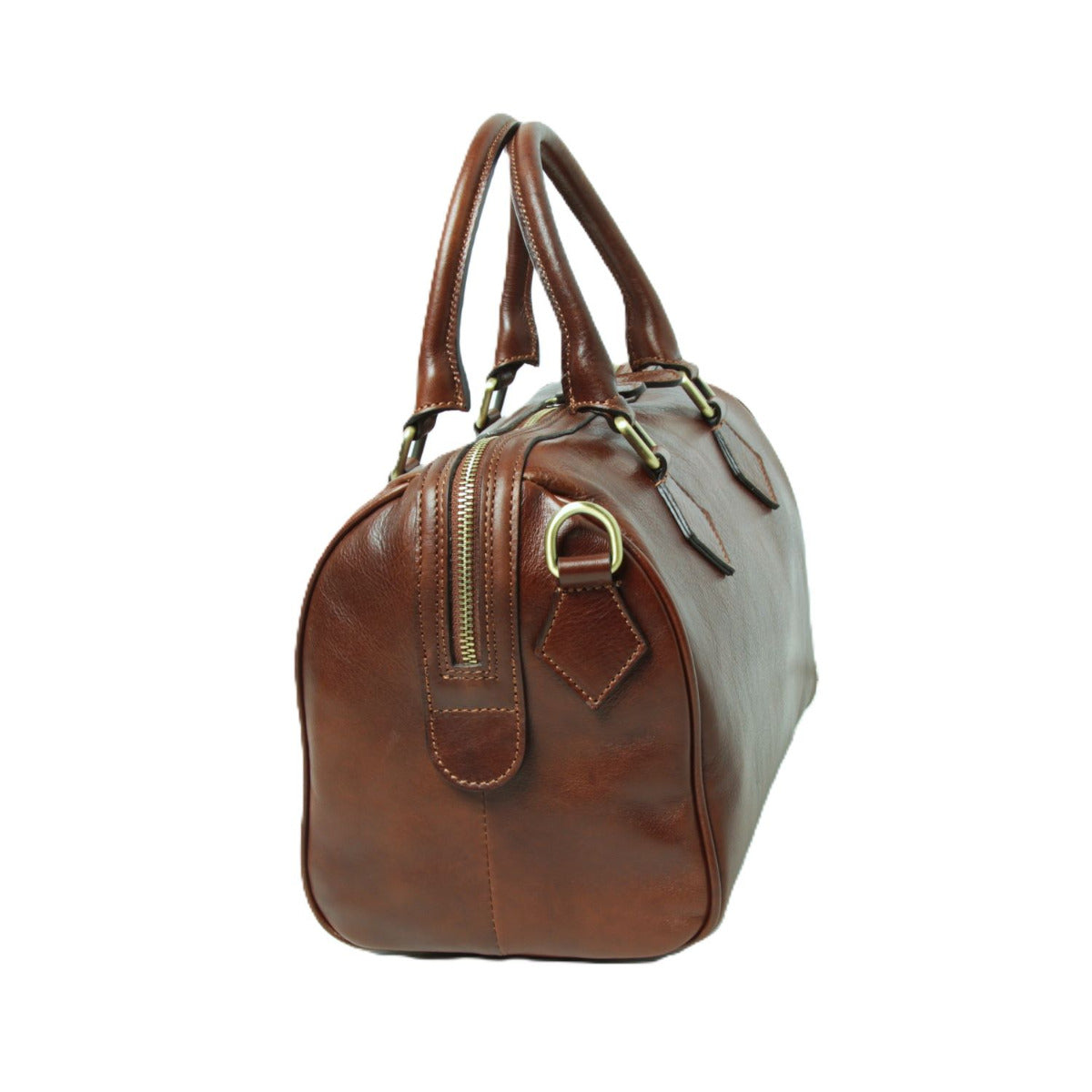 Double handled shoulder bag - brown