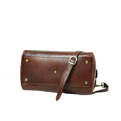 Double handled shoulder bag - brown