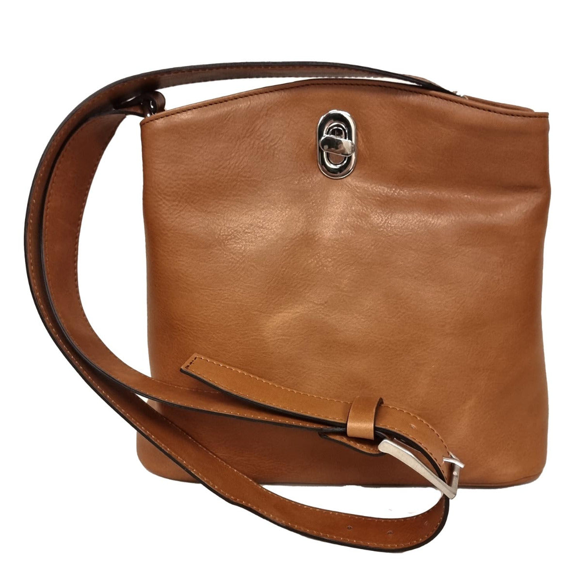 LEATHER BUCKET BAG-TEAK