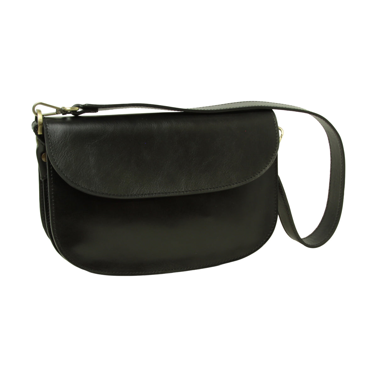 Two-sided shoulder bag in full-grain calfskin –Black