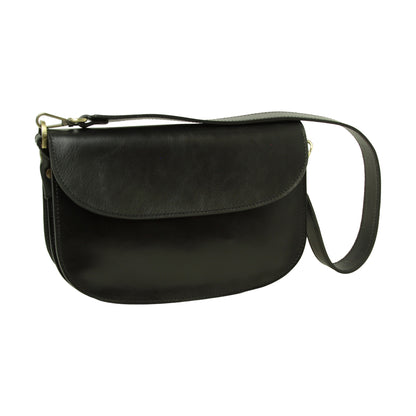 Two-sided shoulder bag in full-grain calfskin –Black
