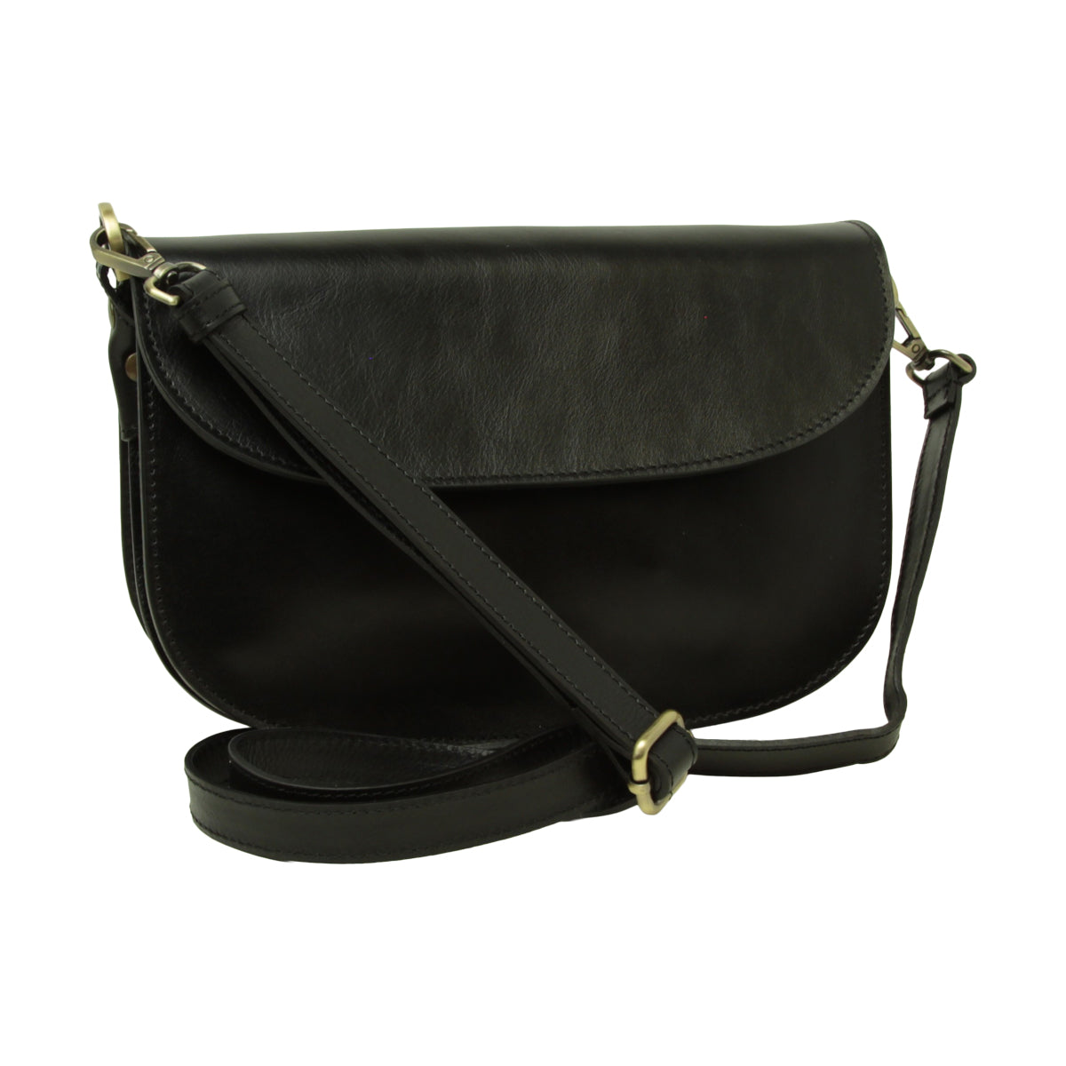 Two-sided shoulder bag in full-grain calfskin –Black