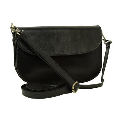 Two-sided shoulder bag in full-grain calfskin –Black