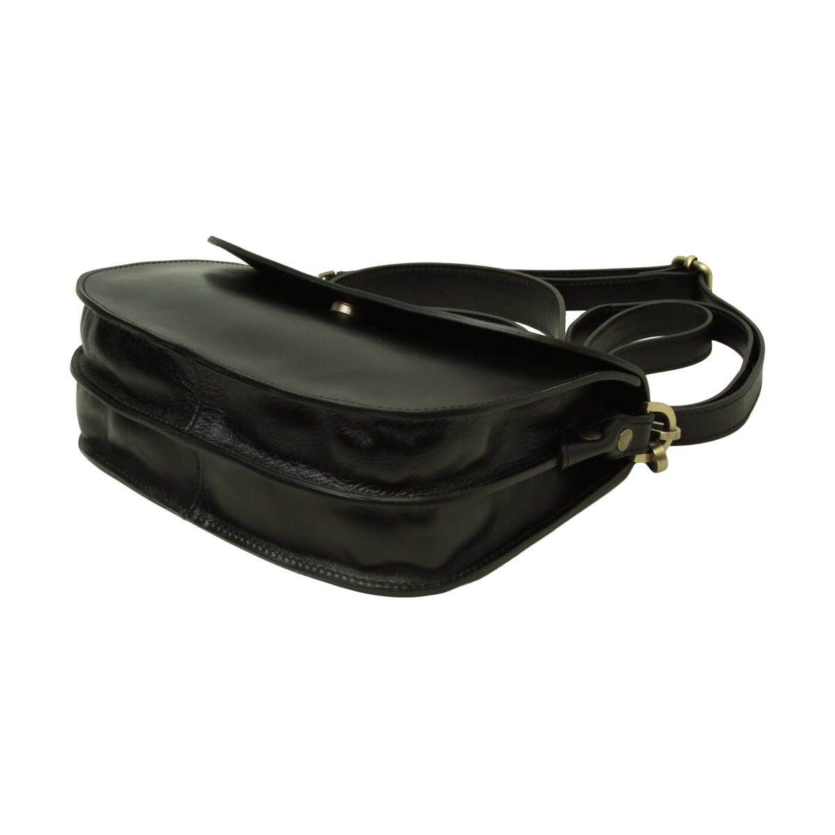 Two-sided shoulder bag in full-grain calfskin –Black