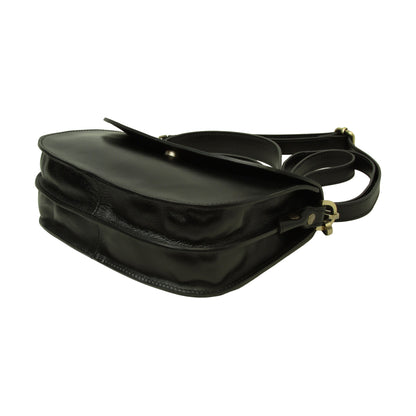 Two-sided shoulder bag in full-grain calfskin –Black