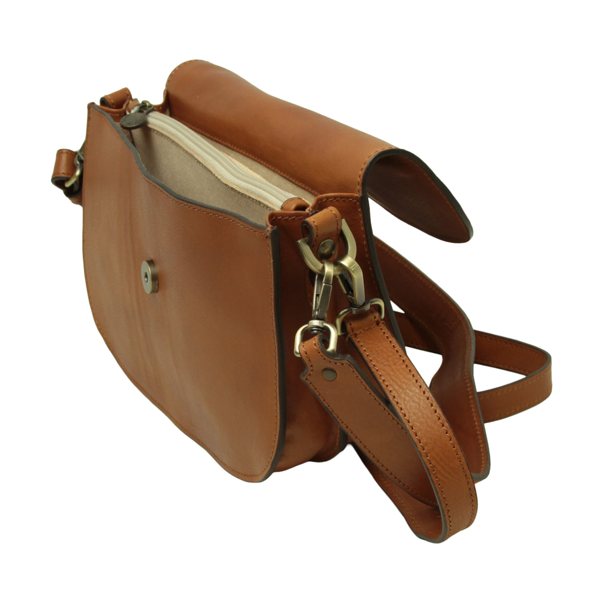 Two-sided shoulder bag in full-grain calfskin –Colonial