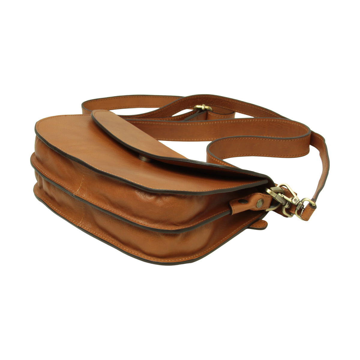 Two-sided shoulder bag in full-grain calfskin –Colonial
