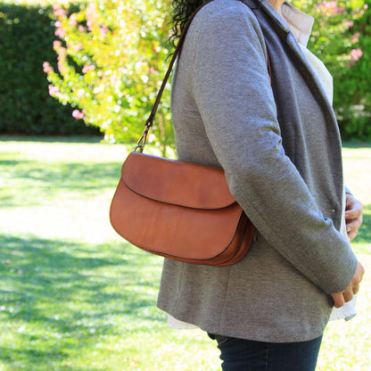 Two-sided shoulder bag in full-grain calfskin –Colonial