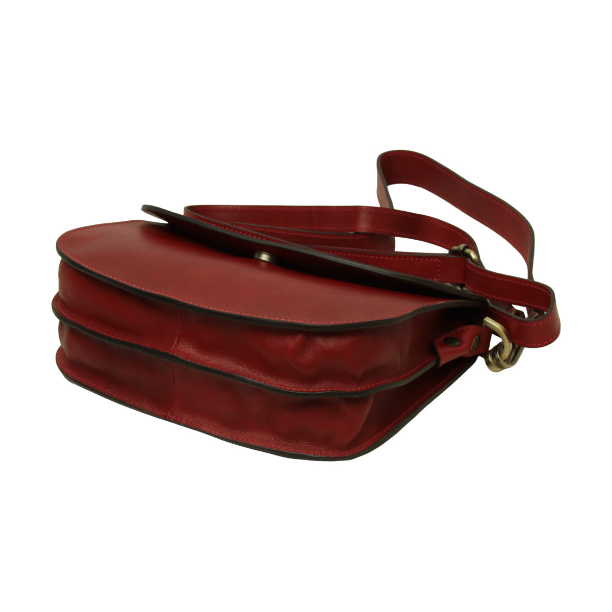 Two-sided shoulder bag in full-grain calfskin –Red