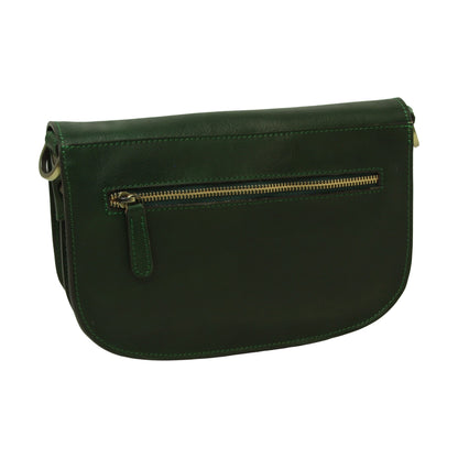 Two-shoulder bag in full-grain calfskin –Green