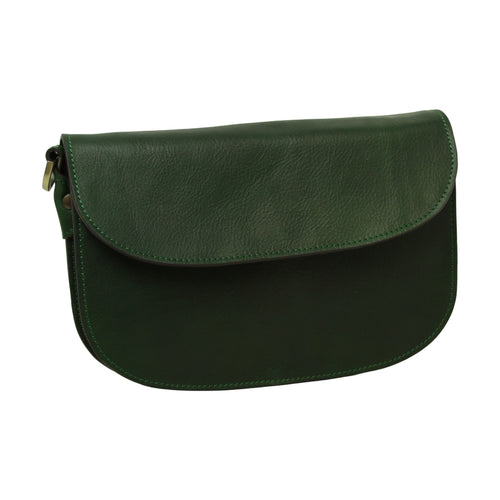 Two-shoulder bag in full-grain calfskin –Green