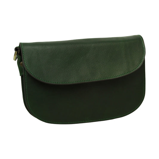 Two-shoulder bag in full-grain calfskin –Green