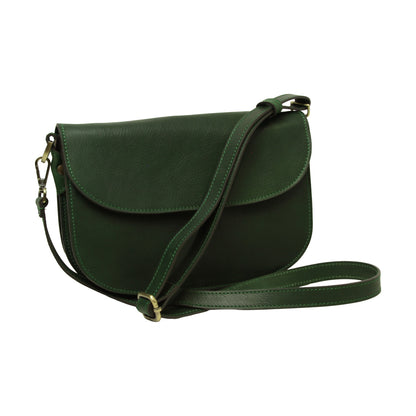 Two-shoulder bag in full-grain calfskin –Green