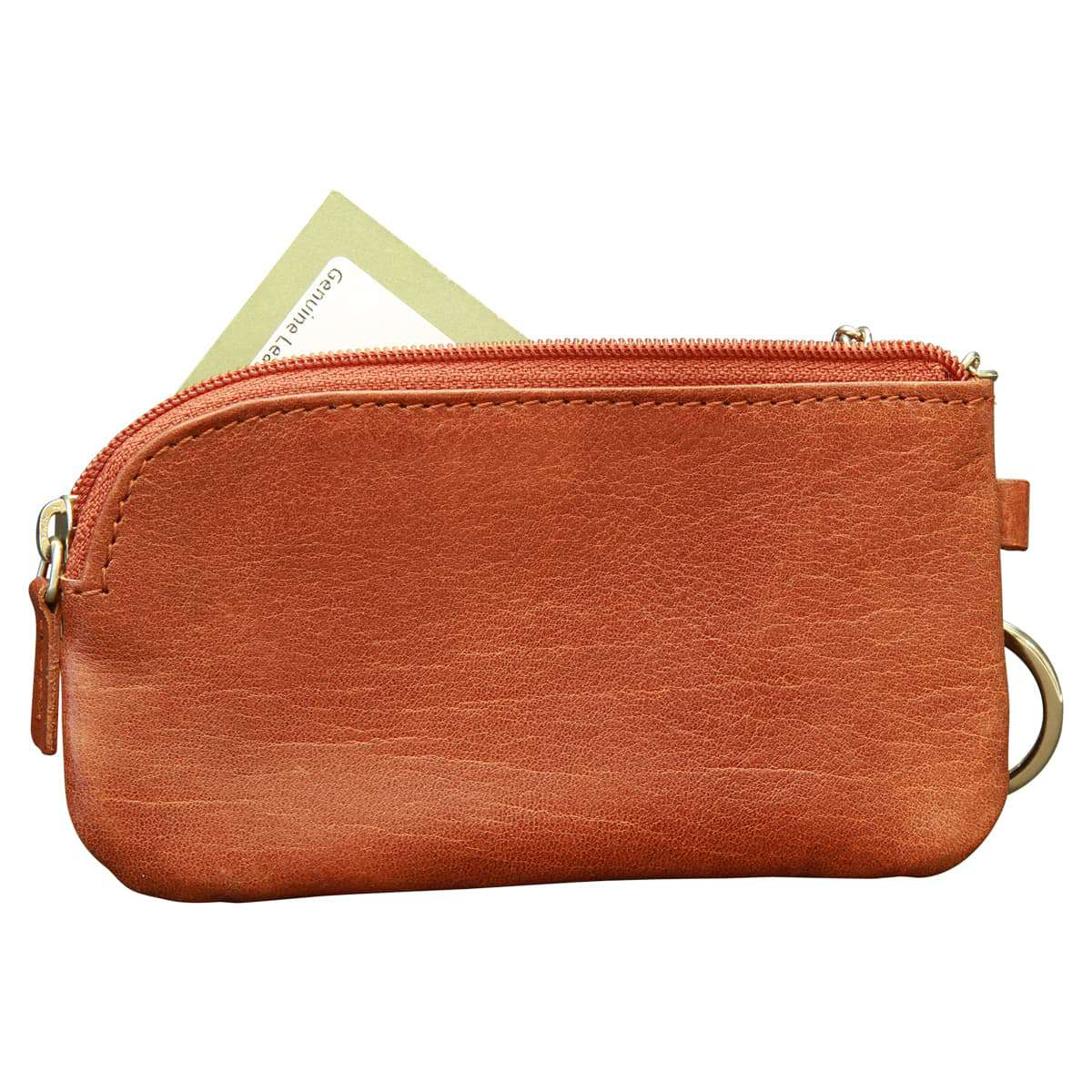 Italian leather key chain - Brown