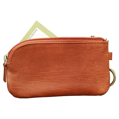 Italian leather key chain - Brown