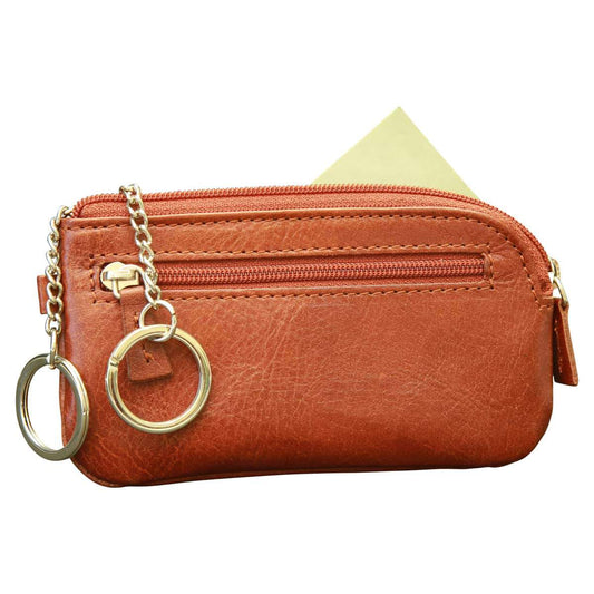 Italian leather key chain - Brown