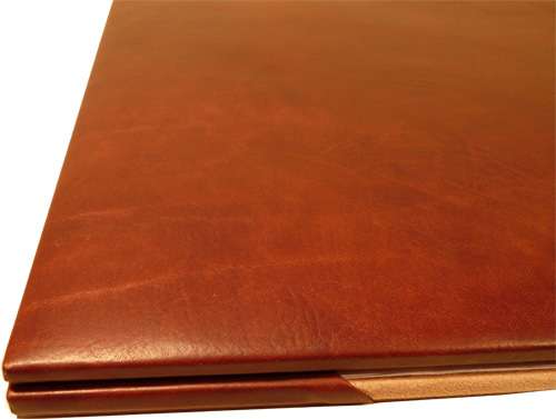 Cowhide leather desk pad - Brown