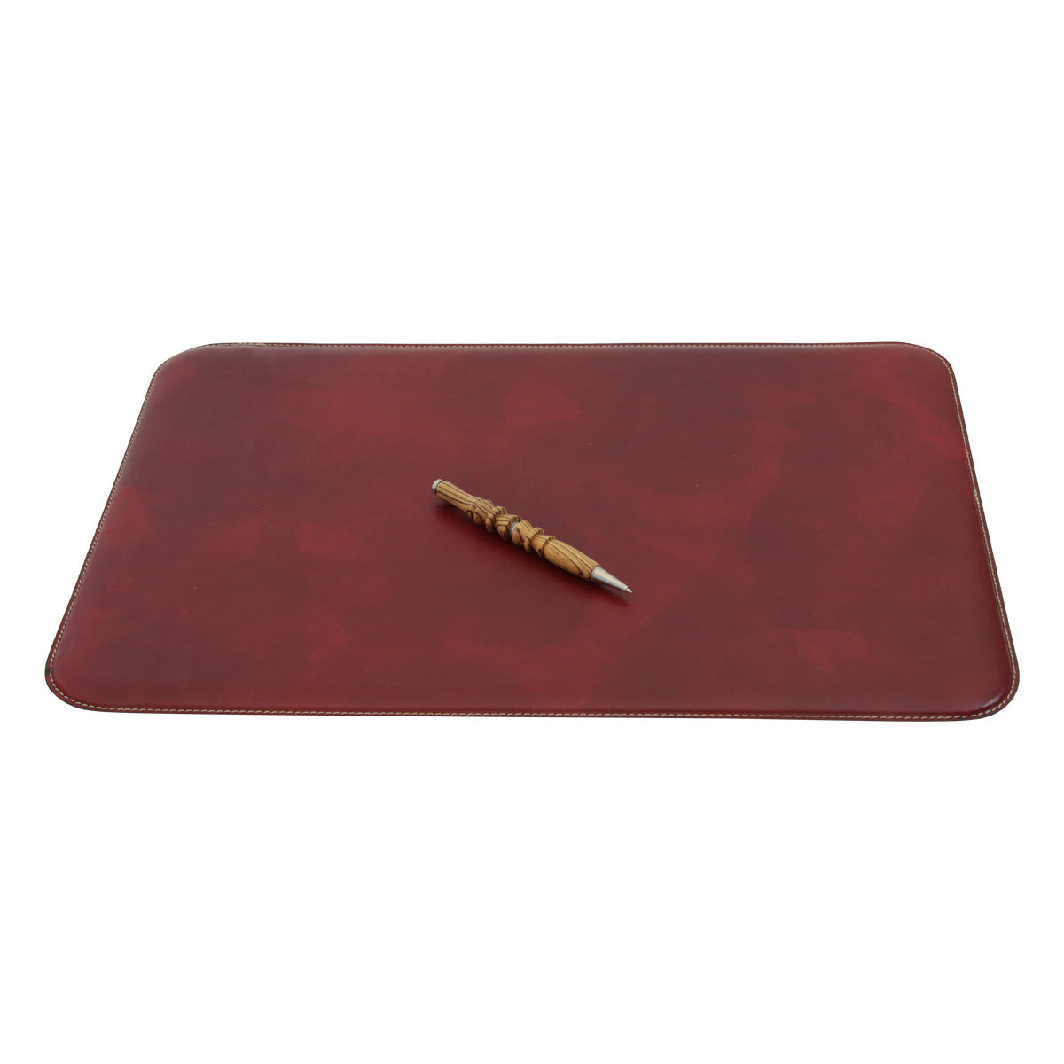Leather desk pad - red