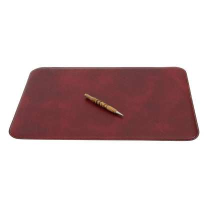 Leather desk pad - red