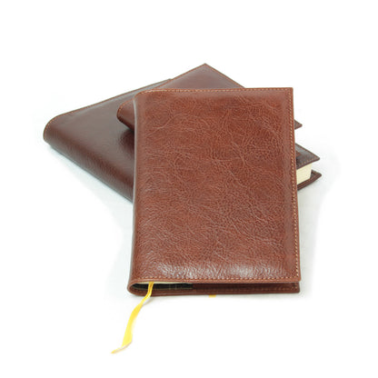 Full grain leather small diary - brown