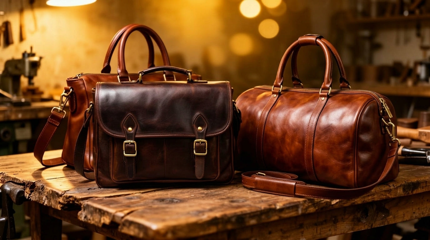 Pellavio leather bags collection — backpacks, messenger bags and totes